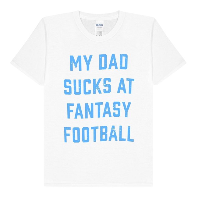 T-shirt manches courtes motif/style texte FANTASY FOOTBALL blanc <span itemprop=