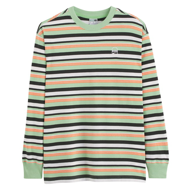 T-shirt manches longues à rayures Prime multicolore <span itemprop=