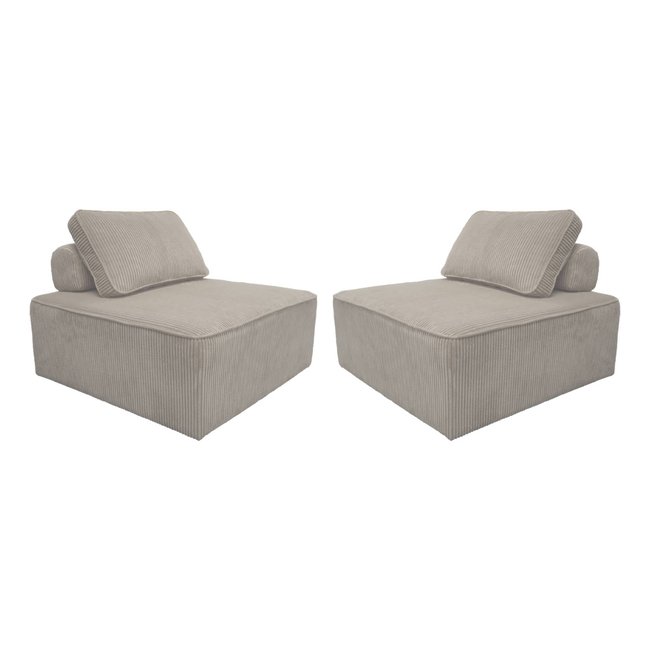 Chauffeuse pour canapé modulable velours côtelé (lot de 2) LAO - SWEEEK