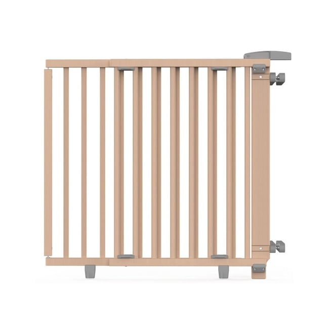 Barrière de Sécurité Escalier Extensible Bois Vernis Clair - 93 à 135 cm multicolore <span itemprop=