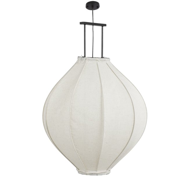 Suspension lumineuse en lin Ø70 cm PEGO Couleur blanc cassé <span itemprop=