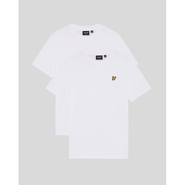 Lot de 2 T-shirts col rond blanc <span itemprop=