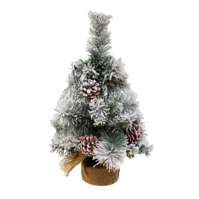 Sapin de Noël artificiel floqué effet neige MINNESOTA Couleur vert <span itemprop=