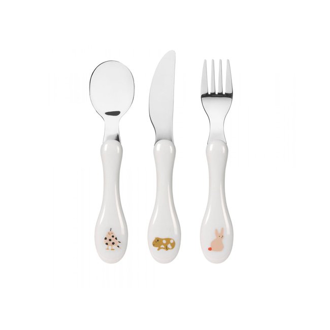Couverts inox 3 pc Little Mateys orange épicé - LASSIG