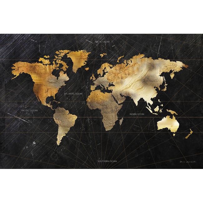 Tableau Carte du monde dorée - HEXOA