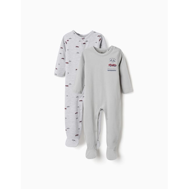 Lot de 2 dors-bien en coton avec imprimés voitures multicolore <span itemprop=