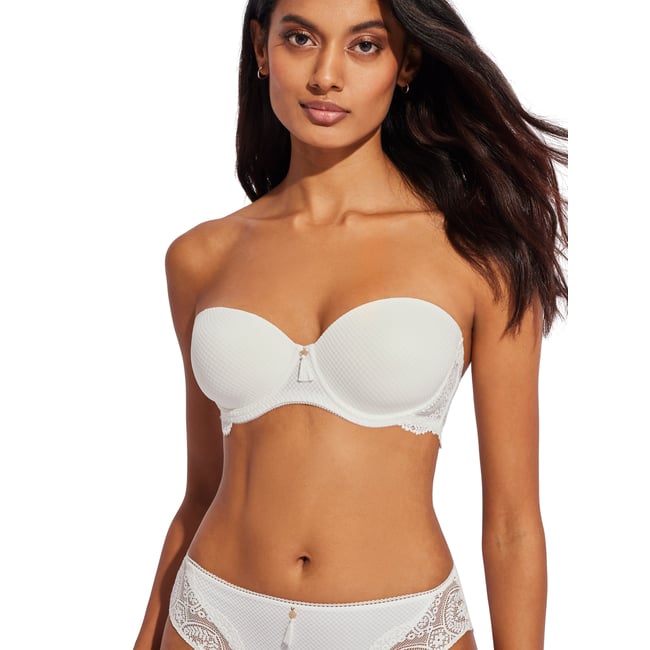 Soutien-gorge bandeau armaturé préformé Matilda mariage ivoire <span itemprop=