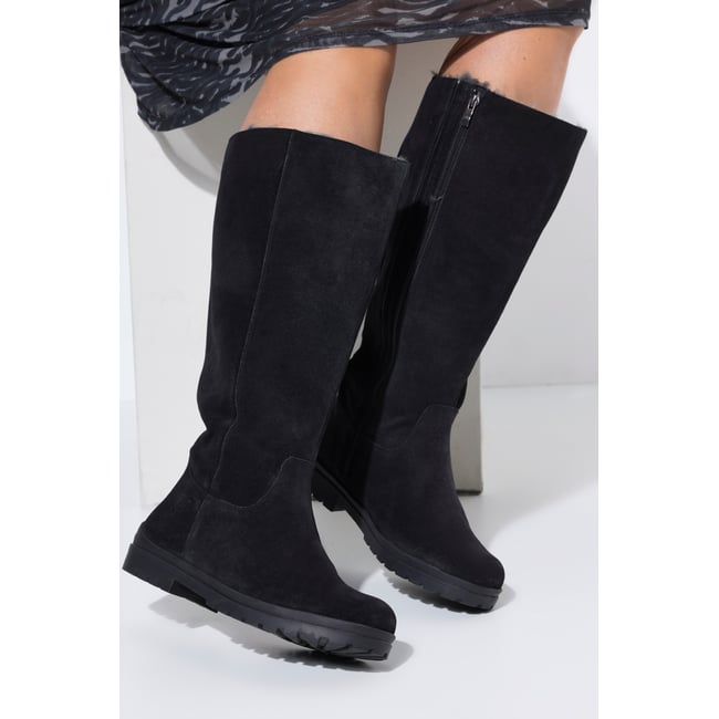 Bottes en cuir suédé, tige XL , pied large - ULLA POPKEN