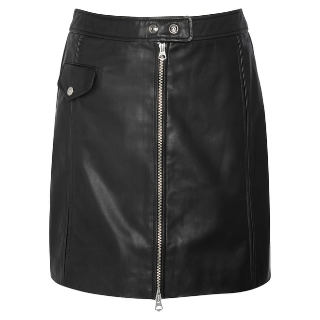 Jupe en cuir noir <span itemprop=