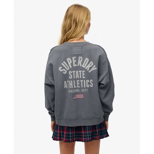 Sweat ras du cou imprimé Athletic Essentials anthracite/blanc cassé <span itemprop=