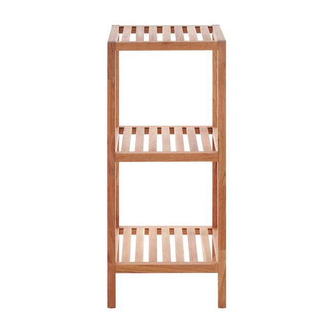 3-Tier Bathroom Storage Shelves in Walnut Wood, brown, SO'HOME