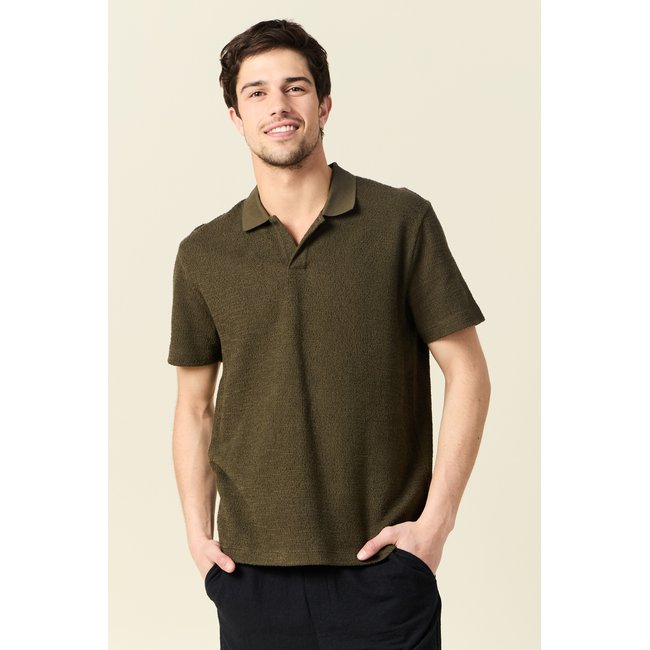 Polo manches courtes vert kaki <span itemprop=