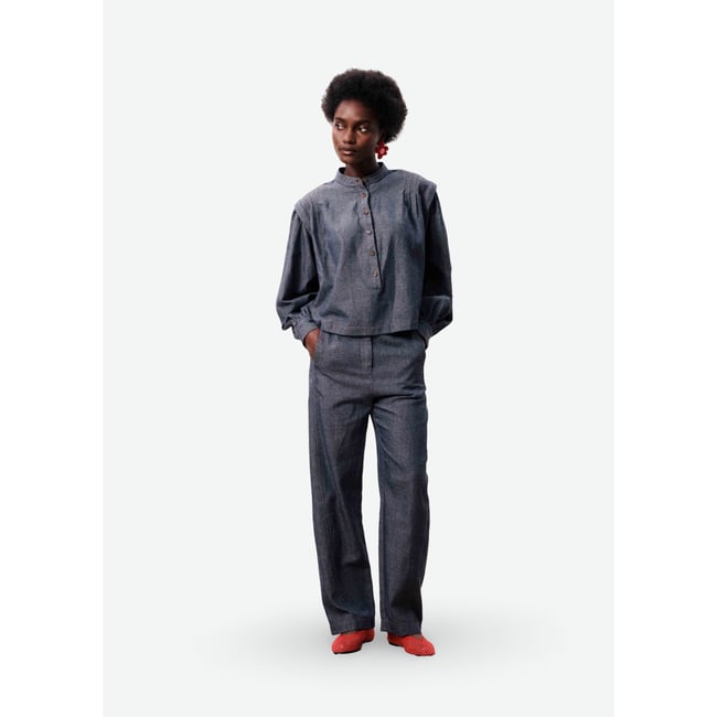 Chemise ONDINA bleu marine <span itemprop=