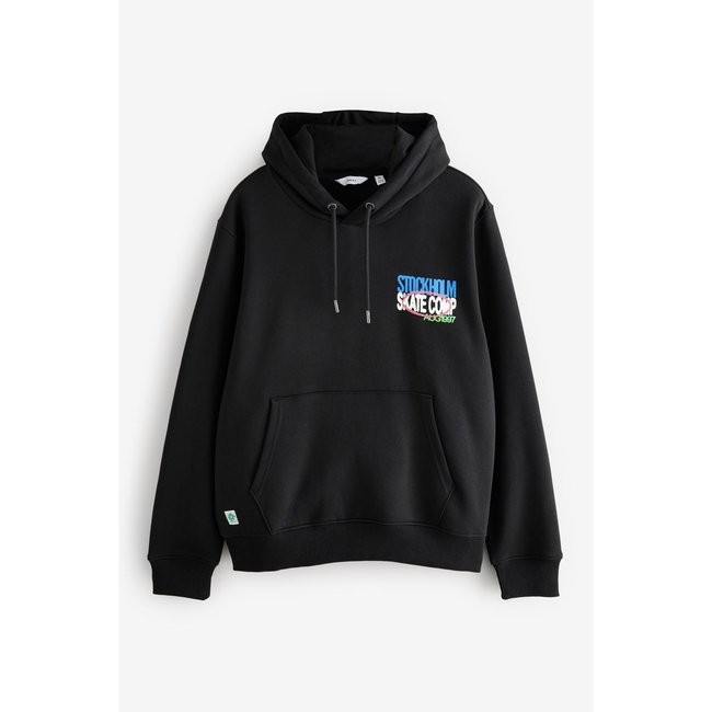 Sweat à capuche imprimé enfiler bleu/bleu marine <span itemprop=
