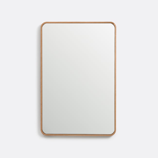 Miroir plaqué chêne, 60x90 cm, Iodus Couleur naturel <span itemprop=