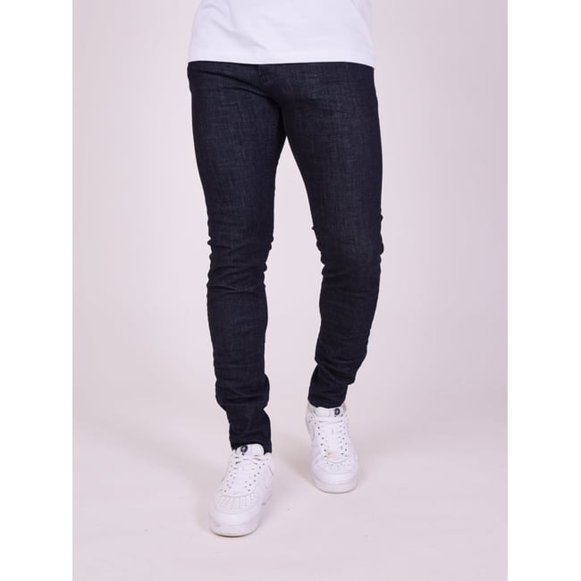 Jean skinny détail logo relief arrière noir <span itemprop=