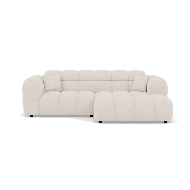 Canapé d'angle droit en tissu texturé, MINI RAY - LISA DESIGN