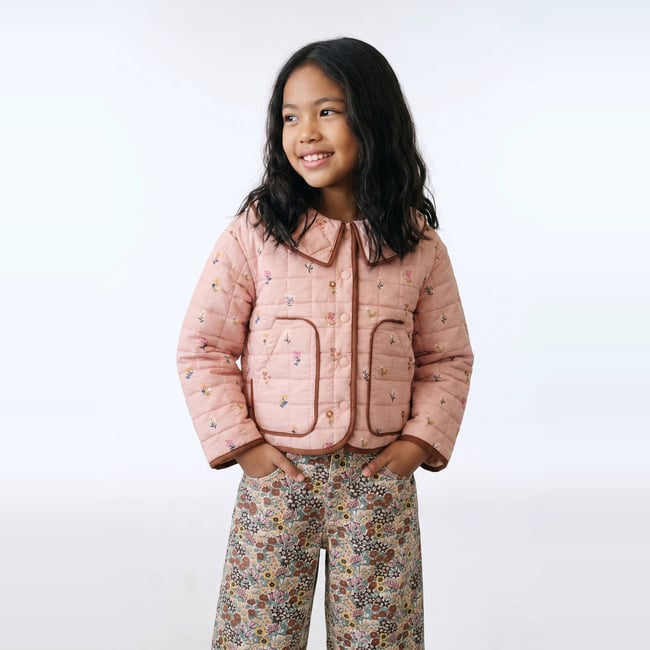 Veste matelassée imprimée en coton misty <span itemprop=