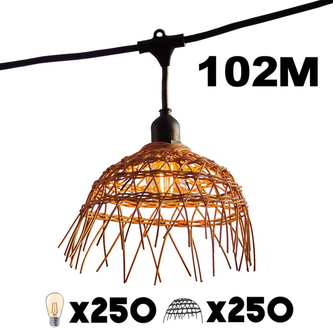 Guirlande connectable E27 25 x HAWAII LIGHT Couleur marron <span itemprop=