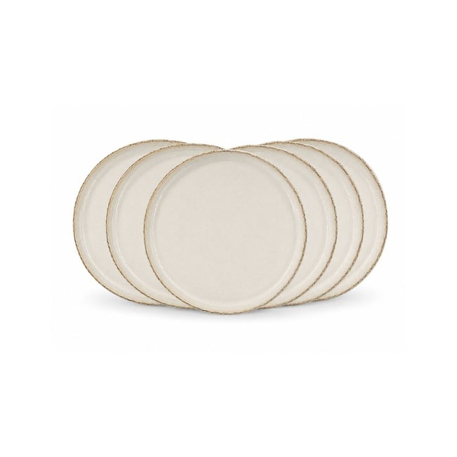 Lot de 6 petites assiettes, COTON Couleur blanc <span itemprop=