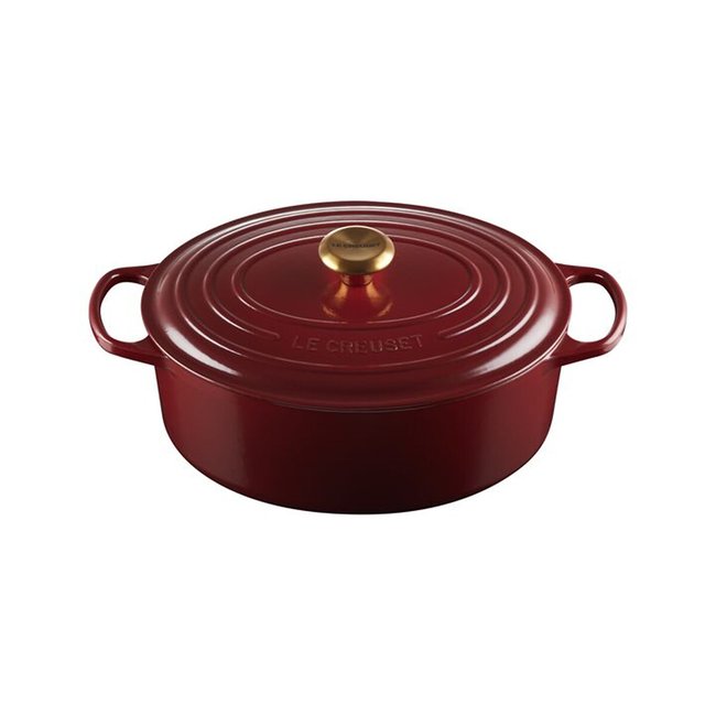Cocotte ovale rouge grenat <span itemprop=