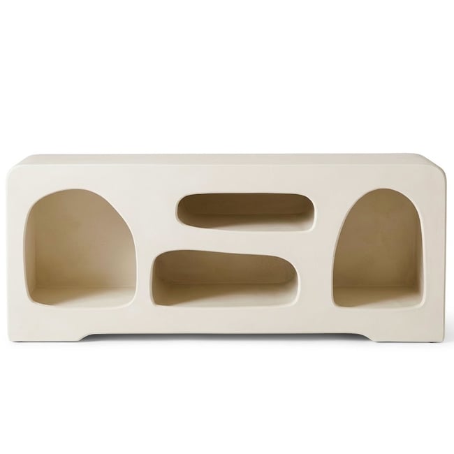 Console niches design blanc 136x36x60cm Couleur blanc <span itemprop=