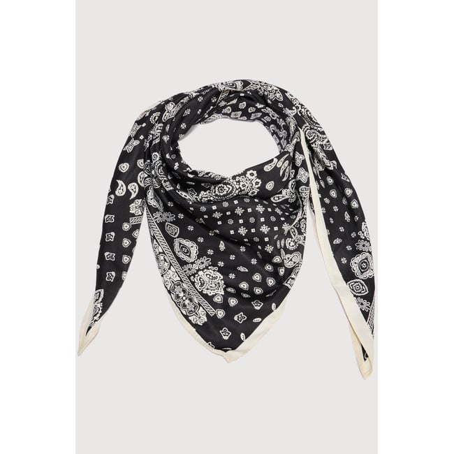 Foulard satiné noir <span itemprop=