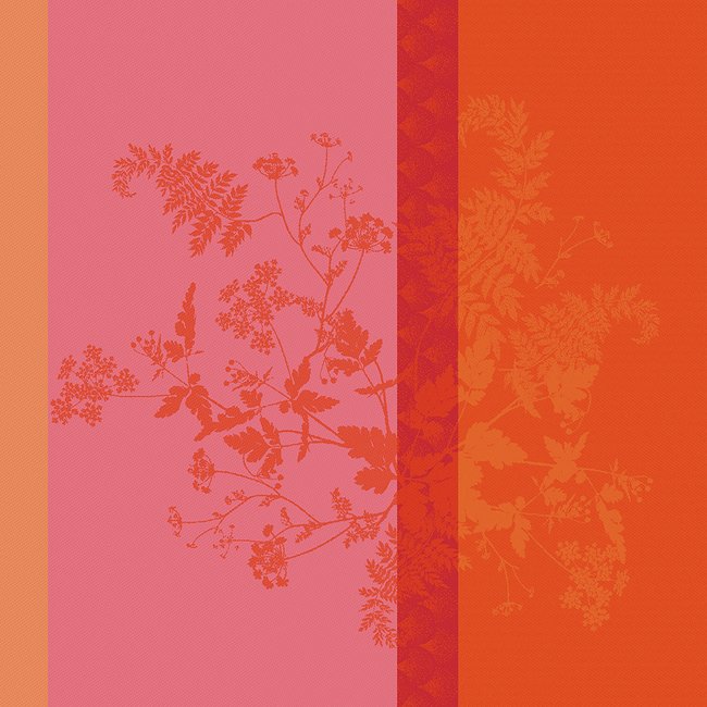 Serviette pur lin OMBELLES rose <span itemprop=