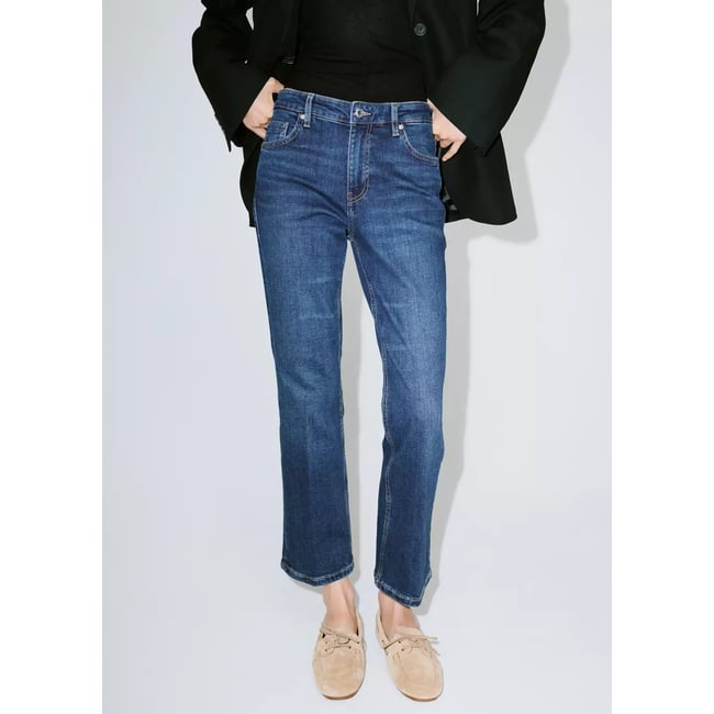 Jean Sienna flare crop bleu foncé <span itemprop=