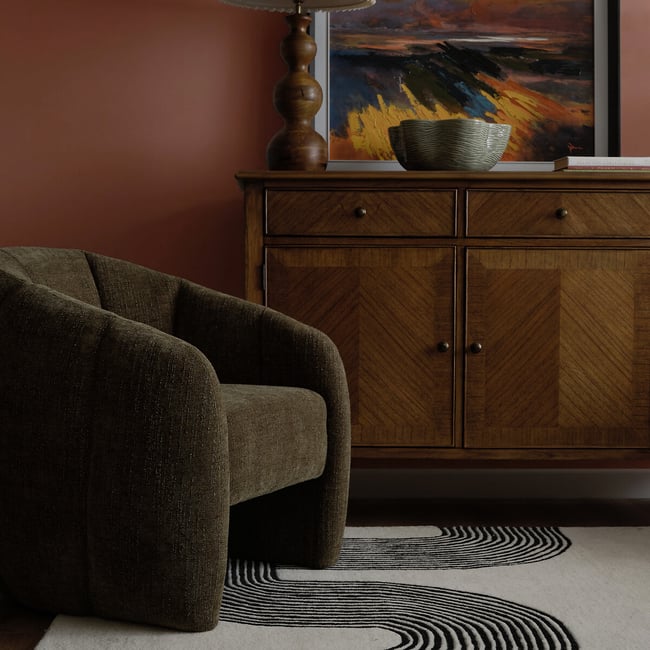 Carleton Textured Boucle Mid-Century Tub Chair, moss green, ÉDITÉ