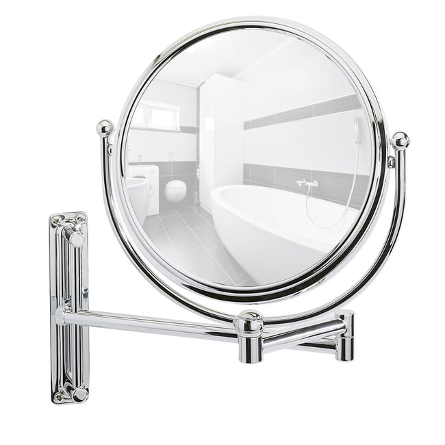 Miroir Mural Grossissant De Salle De Bain Deluxe Couleur argent <span itemprop=