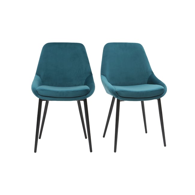 Chaises design pieds métal (lot de 2) HOLO - MILIBOO