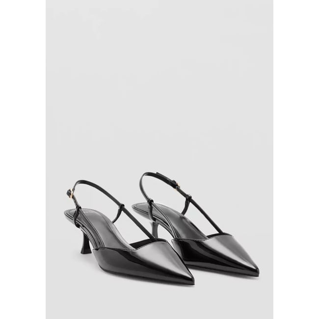 Chaussures à talon en cuir vernis noir <span itemprop=
