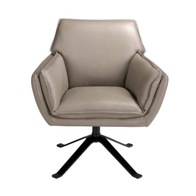 Fauteuil pivotant en cuir gris foncé Couleur gris foncé | noir <span itemprop=