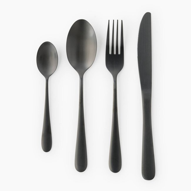 Ménagère 12 pièces, gamme berlin Couleur noir <span itemprop=