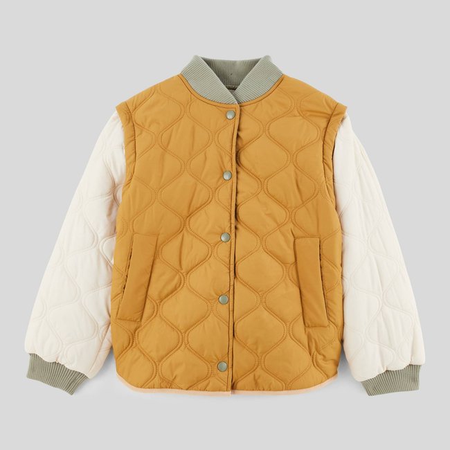 Veste matelassée à manches amovibles couleuvre <span itemprop=