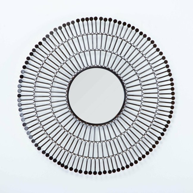 Miroir rond en métal, Andatza Couleur cuivre <span itemprop=