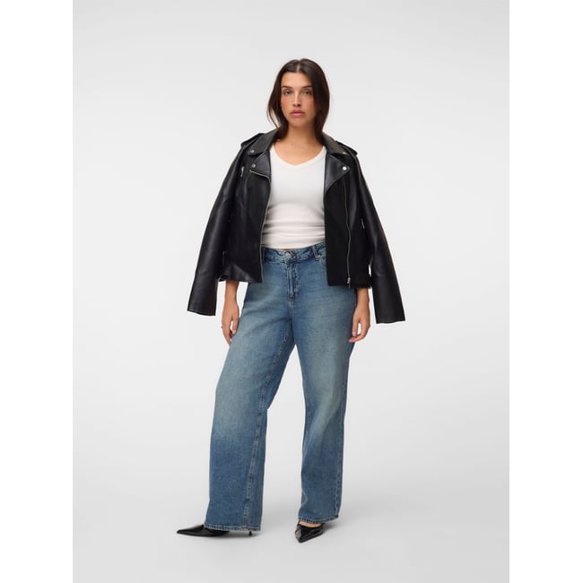 Jean À Coupe Large medium blue denim <span itemprop=