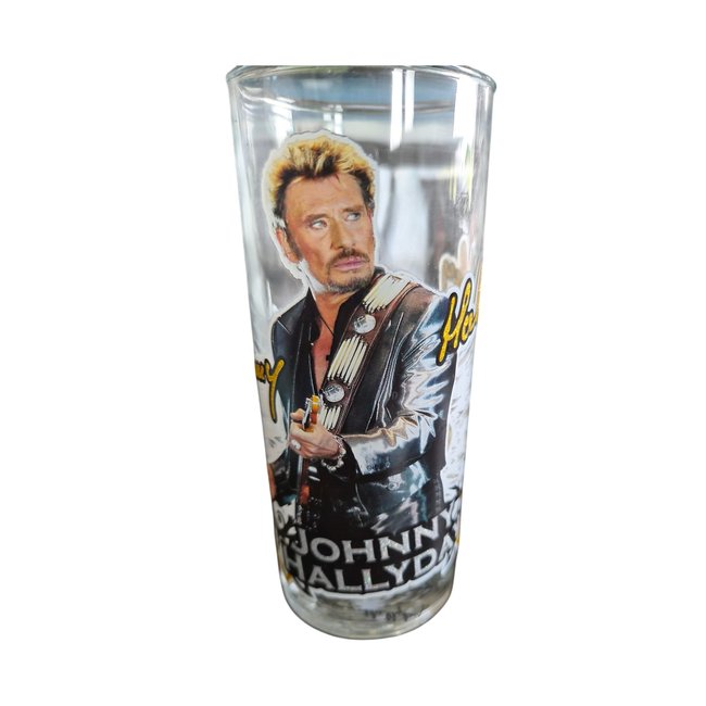 Verre Johnny Hallyday Guitare multicouleur <span itemprop=