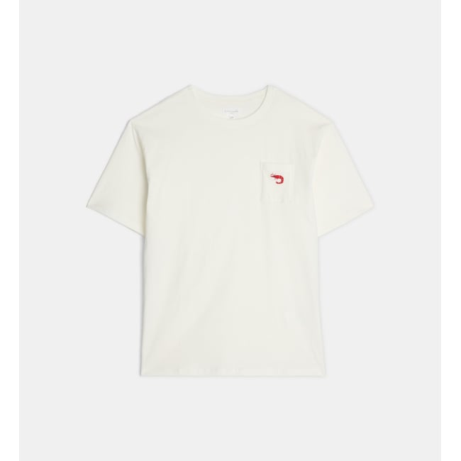 T-shirt lartus rayé en coton écru <span itemprop=