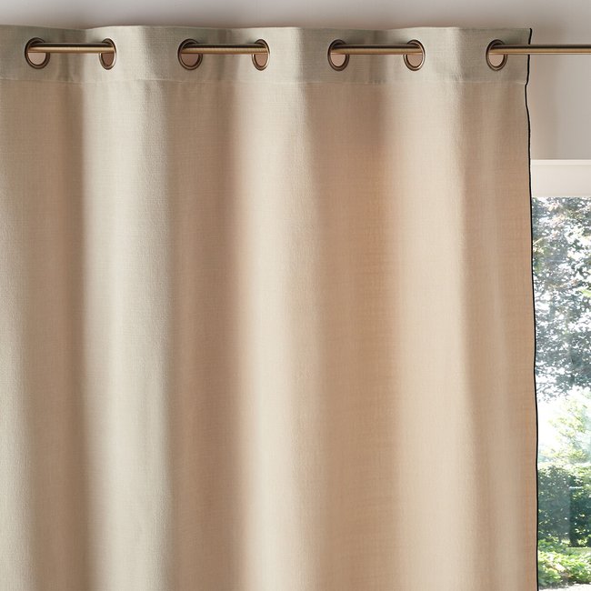 Tenda Con Occhielli In Cotone Con Bordi In Pizzo Verde, Al Pezzo 140x250 Cm Magdi 243930