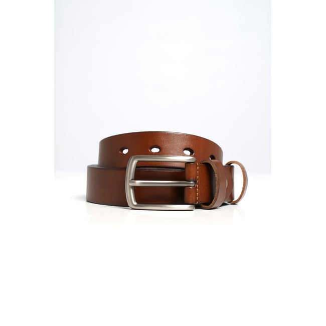 Ceinture mixte en cuir marron <span itemprop=