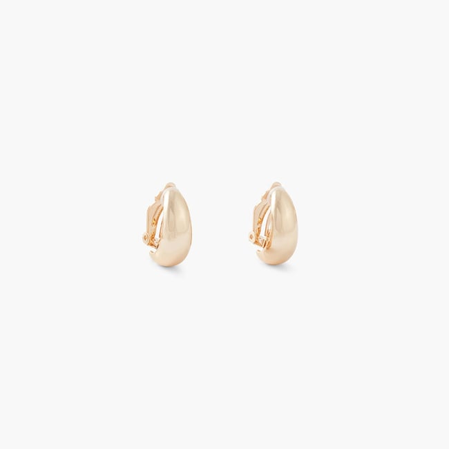 Boucles d'oreilles clips - gouttes dorées doré <span itemprop=