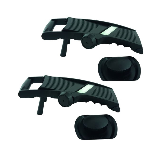 Set de 2 mandolines professionnelles en inox HANDMADE TRADITION noir|inox <span itemprop=