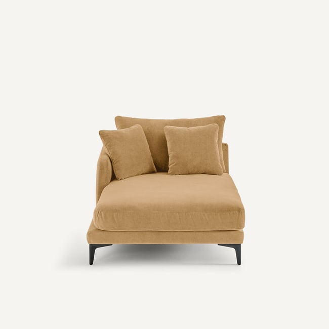 Chaise longue in velluto stone, MODERNISTE, design di Emmanuel Gallina - AM.PM X EMMANUEL GALLINA