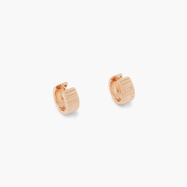Créoles striée articulées dorées v019843 <span itemprop=