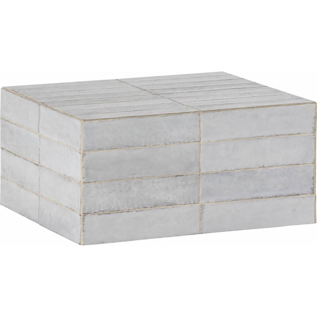 Table basse carrée en céramique Couleur blanc nuancé <span itemprop=