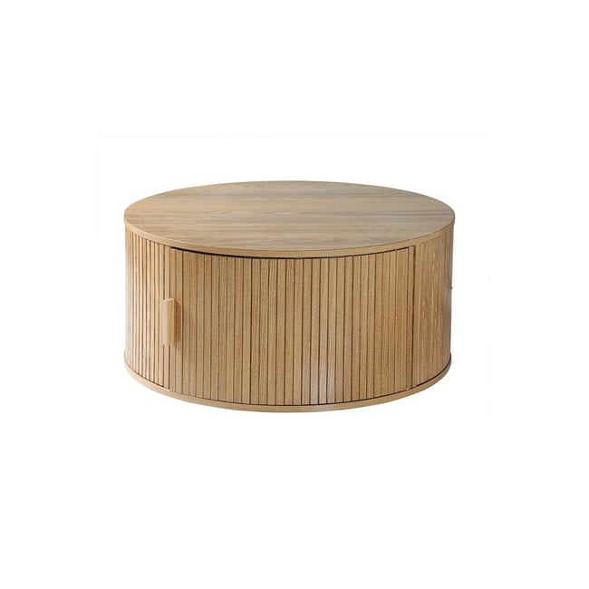 Table basse ronde avec rangement D75 cm - ERNEST Couleur v002237 <span itemprop=