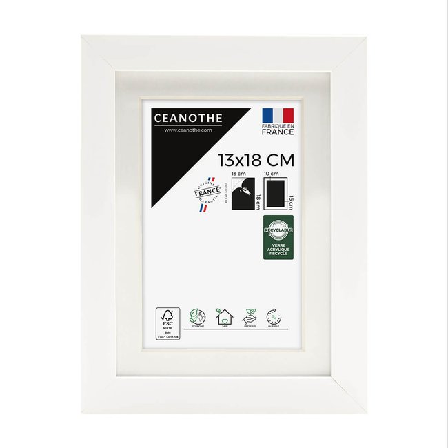 Cadre Photo Avec Passe-partout 13x18 Cm Bois Reconstitué Fsc MILAN - CEANOTHE