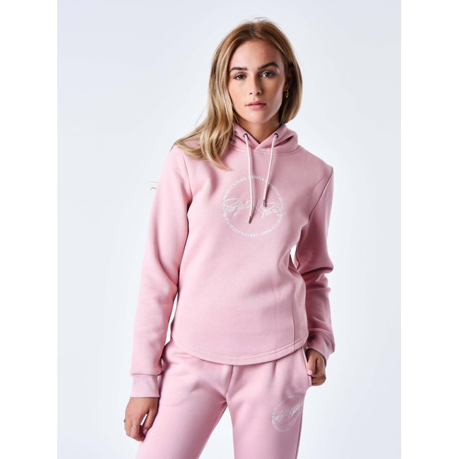 Sweat à capuche logo en cercle rose <span itemprop=